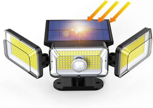 Upgraded Solar Lights Outdoor, 3 Modes 368LED Solar Security Lights Outdoor IP65 Waterproof Solar Motion Sensor Lights Outdoor Solar Wall Lights O...