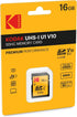 KODAK Premium Memory Card 16GB, 85MBs Read Speed, 25MBs Write Speed for Full HD Video and High-Resolution Pictures, Compatible with SDHC and SDXC ...