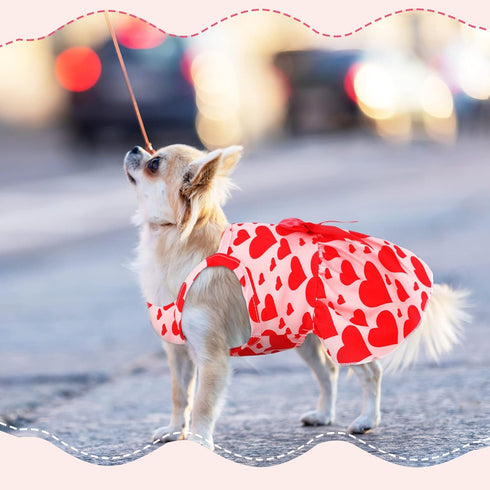 6 Pieces Puppy Dog Dress Pet Bowknot Princess Dress Puppy Floral Vest Skirt Pet Summer Dress Dog Cute Rosette Sundress Apparel for Small Dog Cat P...