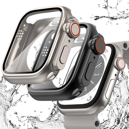 WINGLE 2 in 1 Waterproof Case for Apple Watch Series 9 8 7 45mm Screen Protector?Looks Like Apple Watch Ultra?, 2 Pack iWatch Face Cover + Back Bu...