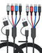 seynli (2-Pack) 6-in-1 Multi Charging Cable 6ft, Charging Cables for Multiple Devices, Compatible with iPhone, USB-C, Micro USB - Multi End Chargi...