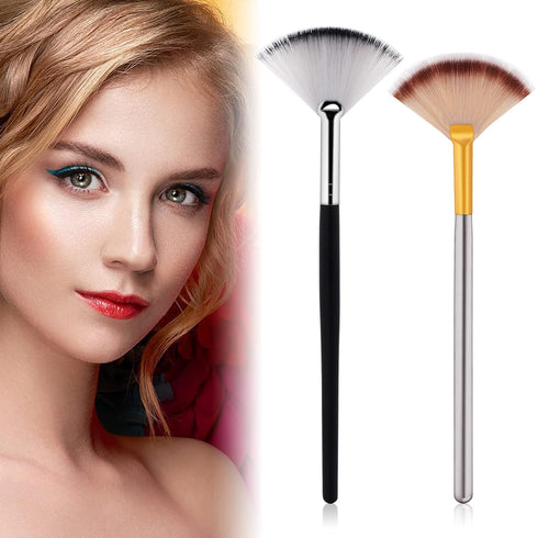 6 Pieces Fan Facial Brushes Slim Soft Face Mask Brush Applicator Face Mask Brush Esthetician Brush Cosmetic Tools with Handle for Mud Clay Mask, M...