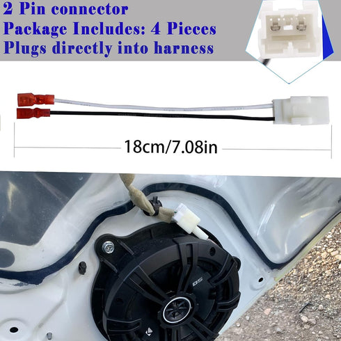 2 Pack 72-6514 Speaker Wire Harness Adapter Plug Compatible with Jeep Wrangler Chrysler Town & Country Speaker Harness Adapter Dodge Dakota Front ...