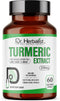 Dr. Herbalist Turmeric Curcumin Root Extract Capsules 250mg - 60 Capsules | Non-GMO | Vegetarian | High Potency I AKA Haldi Capsules (1 Pack: 60 C...
