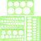 4Pcs Circle Template for Drawing Drafting Plastic Circle/Oval/Triangle Shape Stencil for Painting Transparent Geometric Measuring Rulers for Schoo...