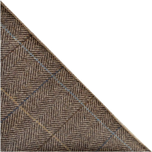King & Priory Luxury Walnut Brown Tweed Pocket Square, Handkerchief...