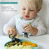 Grabease Baby Feeding Self Feeding Baby Utensils Baby Fork and Spoon, BPA-Free & Phthalate-Free for Baby & Toddler, 1 Set, blue...