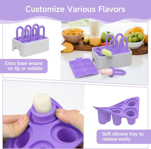 MORLIKE Baby Popsicle Molds Set, Homemade Breastmilk Popsicle Molds for Led Weaning, BPA Free Ice Pop Molds for Baby Teething Relief, Easy Release...