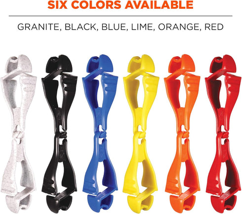 Ergodyne Squids 3400 Glove Clip Holder with Dual Clips, 6-Pack, Red...