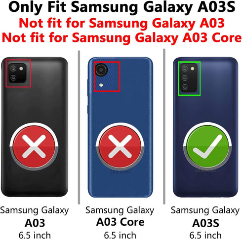 for Galaxy A03S Case,Samsung 03S Case with HD Screen Protector,Gradient Quicksand Glitter Liquid Floating Waterfall Durable Girls Cute Phone Case ...
