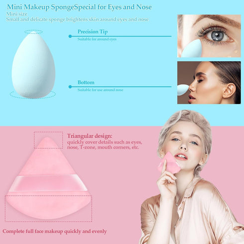 14 Pcs Makeup Sponge Set,Beauty Sponges Blender with 4 Pcs Powder Puff and 4 Pcs Mini Make up Sponges Birthday Gift,Mother's Day Gift for Women Li...