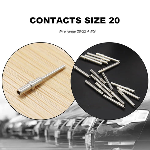 ST6260 DTM Series Connector Terminal Kit Contact Size 20, 40 PCS Male 0460-202-20141 & 40 PCS Female 0462-215-20141, Solid Contacts Wire Gauge 20-...