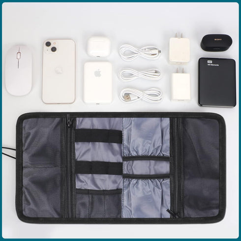 Electronic Organizer Accessories Case Waterproof Portable Digital Storage Bag Travel Cable Organizer Bag Pouch Carry Case for Power Bank,Hard Driv...