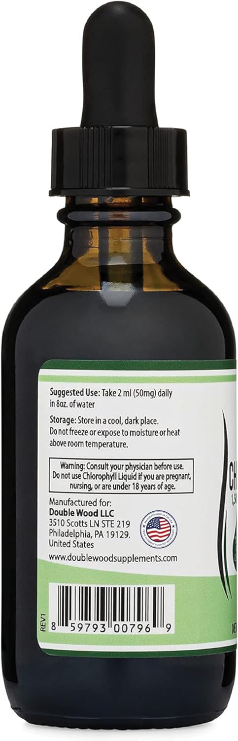Chlorophyll Liquid Drops - Peppermint Flavored, Vegan Safe (Rich, Full Texture and Taste, Not Watered Down) for Skin Health, and Immune Function (...