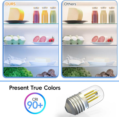 LED Refrigerator Light Bulb 40W Equivalent Fridge Light Bulb 4W Appliance Bulb E26 5000k Daylight White Replacement for Freezer, Frigidaire 450lum...