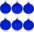 Set of 6 Blue Matte Glass Ball Christmas Ornaments 3.25 Inches...