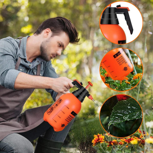 Garden Pump Sprayer 0.5Gallon/68oz Hand-held Lawn Pressure Spray Bottle with Adjustable Nozzle for Spraying Weeds/Watering/Home Cleaning/Car Washi...