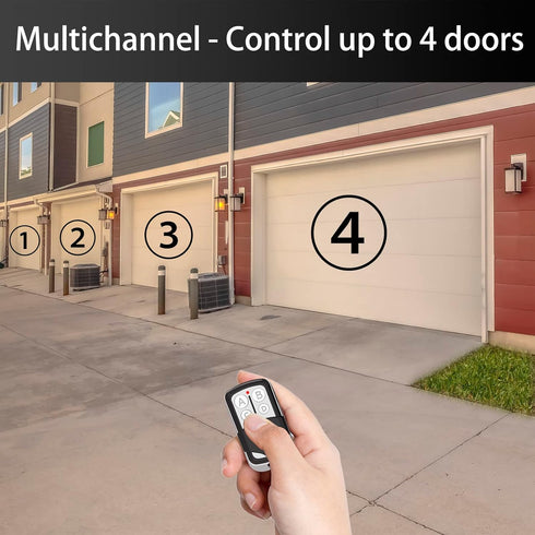 2 Pcs Universal Garage Door Opener Remote Keychain 4-Button Programmable Compatible with Liftmaster Chamberlain Craftsman Opener with Purple Yello...