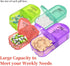 Weekly Pill Organizer with Pill case 2 Times a Day, 7 Day AM/PM Pill Case Portable Travel Pill Box with Storage Bag for Hold Vitamins, Supplements...