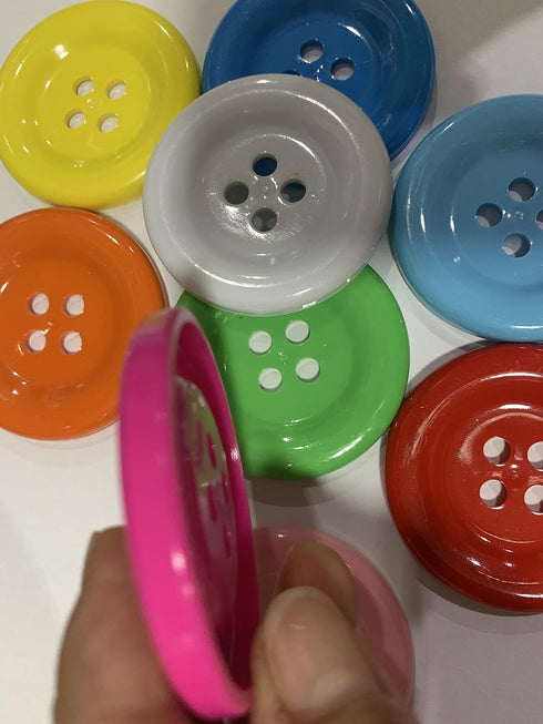 2 inch (50 mm) Large Resin Craft Flatback Button 4 Holes Multicolor 15 Pcs for Crafts Making, Clothes Sewing and DIY Projects, Scrapbook...