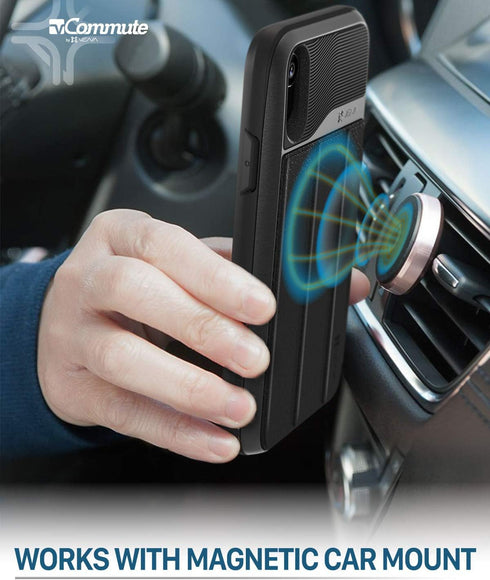 VENA iPhone XR Wallet Case, vCommute (Military Grade Drop Protection) Flip Leather Cover Card Slot Holder with Kickstand, Designed for Apple iPhon...