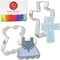 Religious Baptism/First Communion Cookie Cutters 2-Pc. Set Made in the USA by Ann Clark, Dress and Holy Cross...