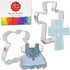 Religious Baptism/First Communion Cookie Cutters 2-Pc. Set Made in the USA by Ann Clark, Dress and Holy Cross...