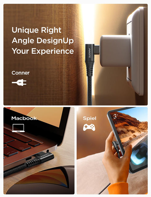 AINOPE USB C Extension Cable, 20Gbps/USB 3.2 Transfer USB Type C Extender Right Angle 100W/5A Fast Charging Compatible with PSVR2/USB C Hub/Dell X...
