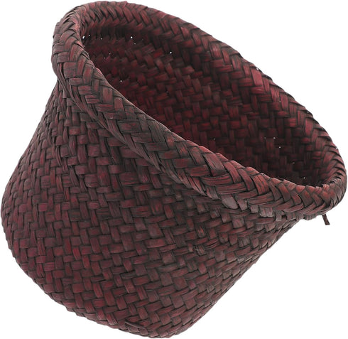 NUOBESTY Round Seagrass Planter Basket: 5.5x7.1" Woven Flower Pots Cover Plant Pots Containers - Wicker Plant Pot Basket Desktop Sundries Containe...