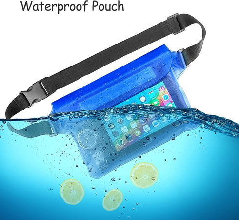 Waterproof Waist Pouch 2-Pack | Beach Accessories Fanny Pack for Swimming Snorkeling Sailing Kayaking Beach Pool Water Parks | Keep Your Phone Wal...