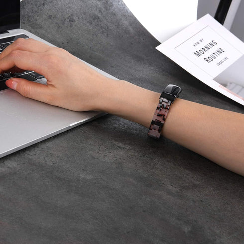 Wongeto Compatible with Fitbit Inspire 2 & Inspire/Inspire HR Bands for Women, Resin Wristband Strap Bands for Fitbit Inspire accssorises (Flower ...