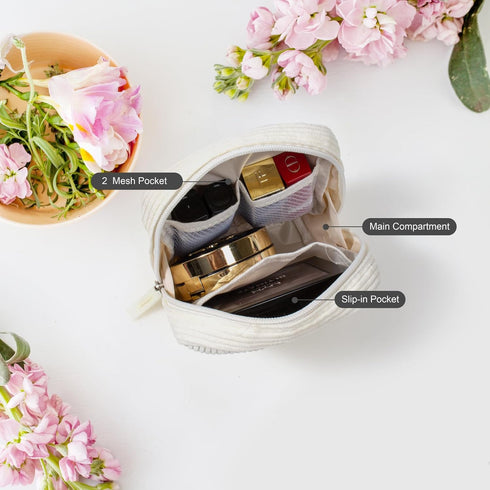 Cute Makeup Bag for Women - Monogram Personalized Initial Makeup Bags Cosmetic Pouch Make Up Case for Women Her Best Friend Friendship Sister Teac...