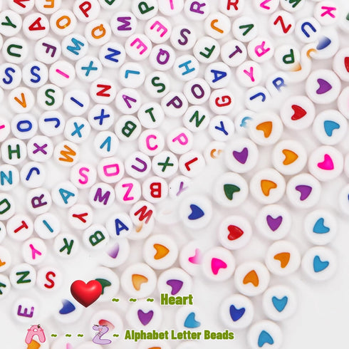 Letter Beads Kit, 26 Alphabet Beads with Heart Beads for Friendship Bracelets Necklace Jewelry Making (Colorful Letter)...