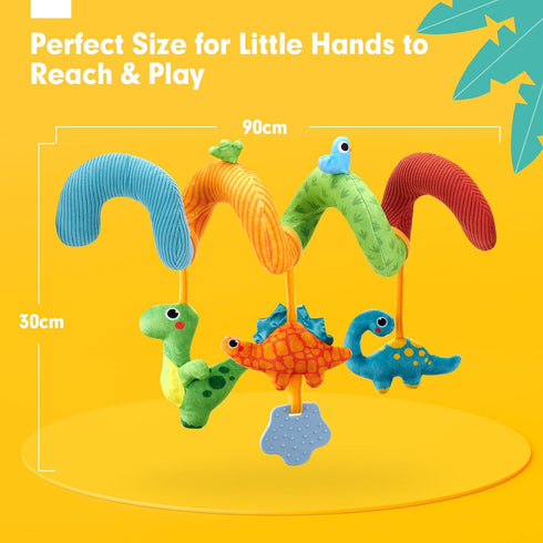 hahaland Car Seat Toys for Babies 0-6 Months Boy - Baby Toys 0-6 Months - Rattle, Mirror, Crinkle, Squeaky, Developmental Carseat Stroller Travel ...
