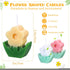 3 Pcs Flower Shaped Scented Candle Set Soy Wax Candle Decor for Table Fireplace Room Aesthetic Cute Gifts for Women Birthday Anniversary Party Fav...