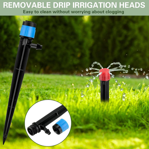 32 Pcs Drip Irrigation Emitters Drip Emitters for 1/4 Inch Tubing Irrigation Drippers Sprayer Adjustable 360 Degree Water Flow Drip for Garden Law...