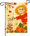 Happy Fall Garden Flags,Double Sided Autumn Flag Scarecrow Harvest Pumpkin Yard Decorations Fall House Flags 12 x 18 Inch Small Fall Yard Garden F...
