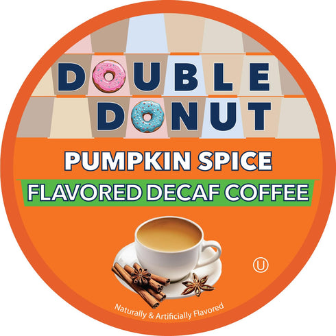 Double Donut Medium Roast Decaf Coffee Pods, Pumpkin Spice Flavored, for Keurig K-Cup Machines, 24 Single-Serve Capsules per Box...