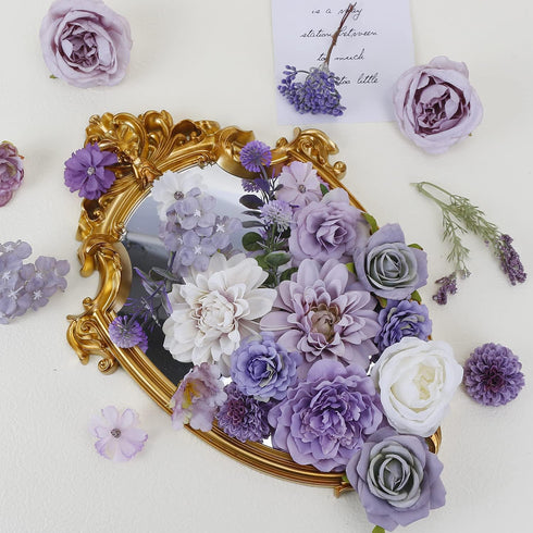Serra Flora Artificial Flowers Combo for DIY Centerpieces Arrangements Wedding Bridal Bouquet Table Chair Candle Holder Baby Shower Cake Flower Ho...