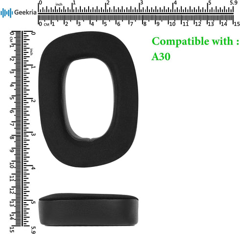 Geekria Sport Cooling-Gel Replacement Ear Pads for Logitech G Astro A30 Headphones Ear Cushions, Headset Earpads, Ear Cups Cover Repair Parts (Bla...