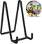 3 Pack 6 Inch Plate Stands for Display - Metal Square Wire Plate Holder Display Stand + Picture Frame Stand Holder Easel for Decorative Plate, Boo...