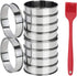 10Pack English Muffin Rings, 4 Inch Stainless Steel Double Rolled Tart Rings Cooking Rings Crumpet Rings, Round Pastry Pastry Ring Mold for Baking...