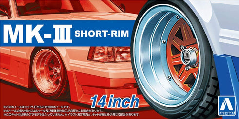 Aoshima 55458 Tuned Parts 89 1/24 Mark III Short Rim 14inch Tire & Wheel Set...