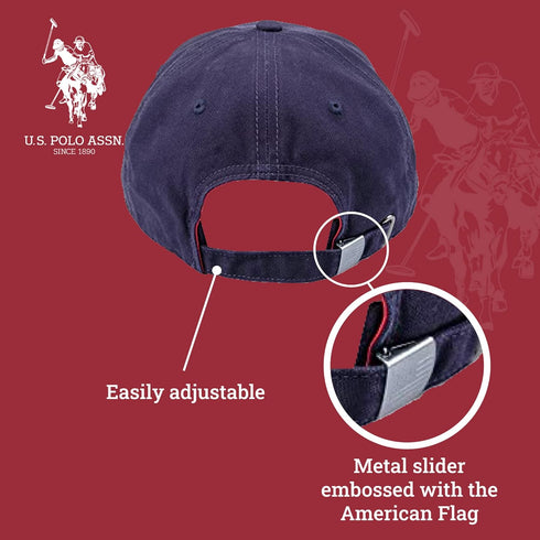 Concept One U.s Polo Assn. Embroidered Pony Horse Logo Since 1890 Adjustable Cotton Baseball Hat with Curved Brim...