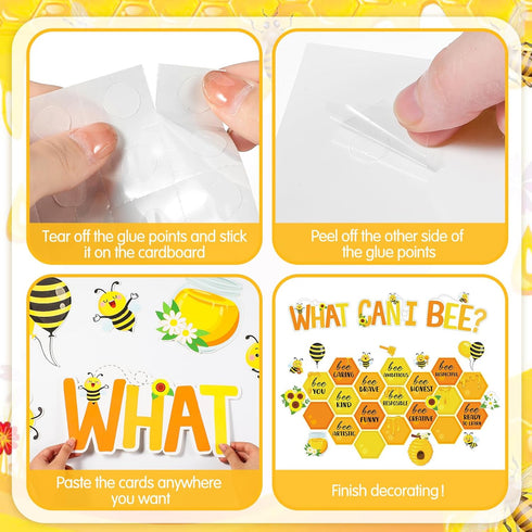 39 Pcs Bee Bulletin Board Set Bee Inspirational Bulletin Board Decor Honey Bees Cutouts with Adhesive Dots Bee Classroom Bulletin Board Decoration...