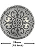 Bezelry 12 Pieces Southwestern Style Flower Pattern Domed Metal Shank Buttons. 22mm (7/8 inch) (Gray Silver)...