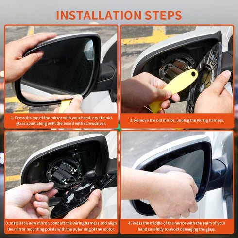 Senzeal Driver Side Heated Mirror Glass Replacement for Volkswagen VW Golf MK7 GTI Golf R Golf SportWagen Jetta Alltrack replace 5G0857521 (Left S...