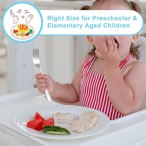 E-far 10-Piece Toddler Utensils, Kid Stainless Steel Silverware Set, Children Safe Forks and Spoons Set for Self Feeding, Healthy & Non-Toxic, Mir...