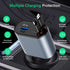 Retractable Car Charger, 4 in 1 Fast Charge Car Phone Charger Adapter 100W, Retractable Cables(2.6ft) for iPhone & Type-C, Cigarette Lighter Adapt...