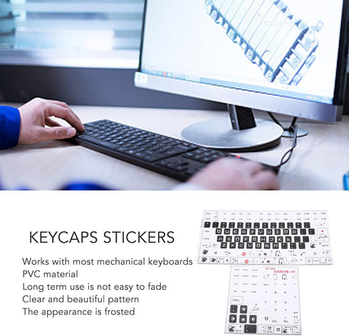 Hilitand Universal Desktop Computer Keyboard Sticker for 84 to 108 Key Keyboard,JP-603 PVC Frosted DIY Mechanical Keyboard Sticker,Gaming Keyboard...